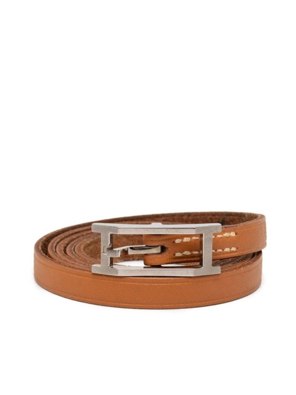 Hermes Hapi Double Tour Bracelet 5 Rows Brown Leather